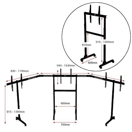 Next Level Racing Free Standing Triple Monitor Stand