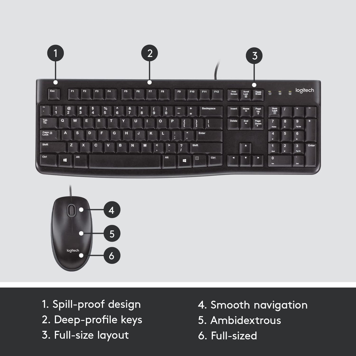 Logitech Desktop MK120 USB Mouse and keyboard Combo