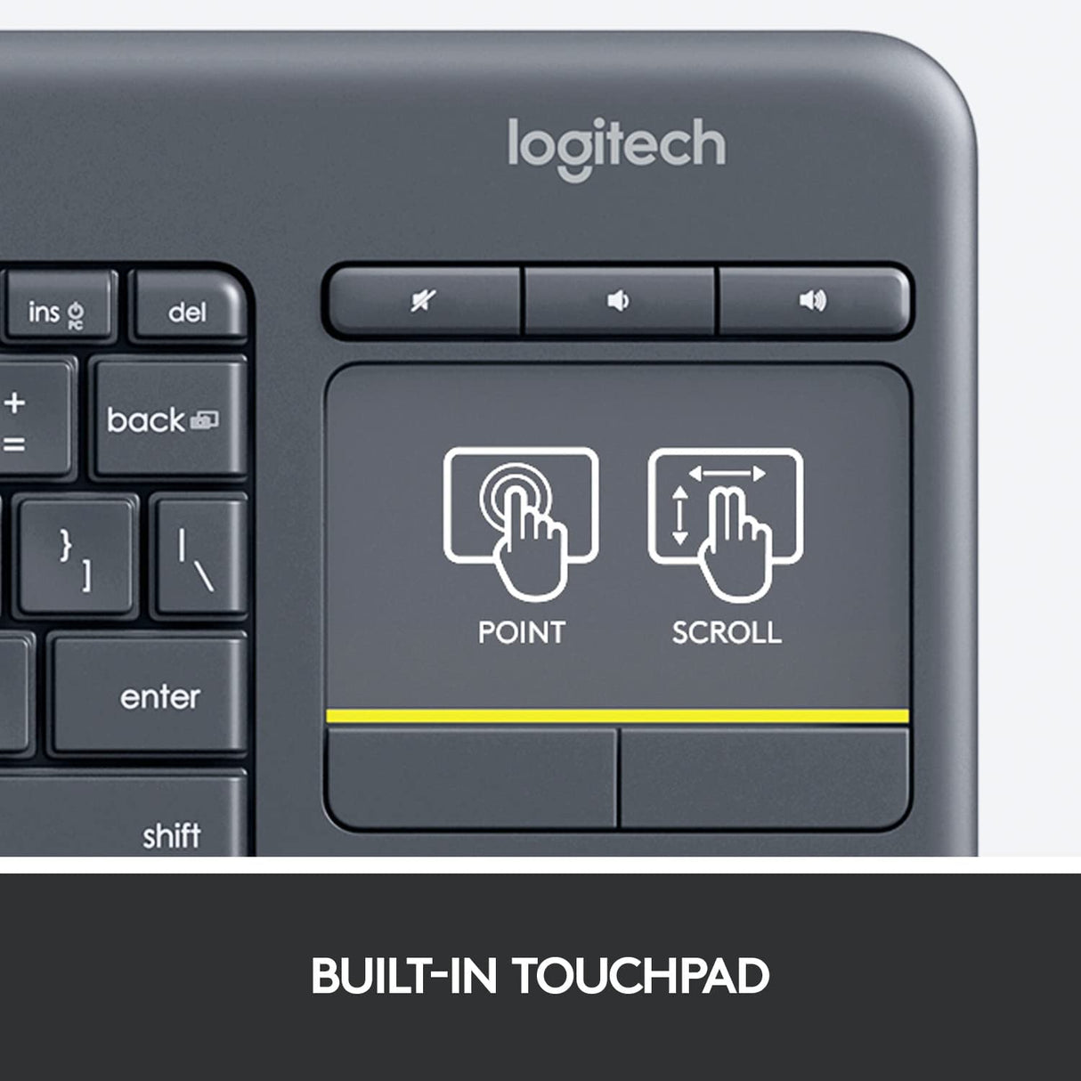 Logitech K400 Plus Wireless Touch Keyboard