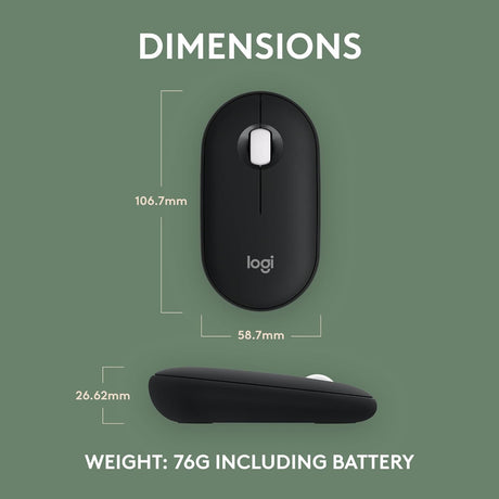 Logitech Pebble Mouse 2 M350s Slim Bluetooth Wireless Mouse