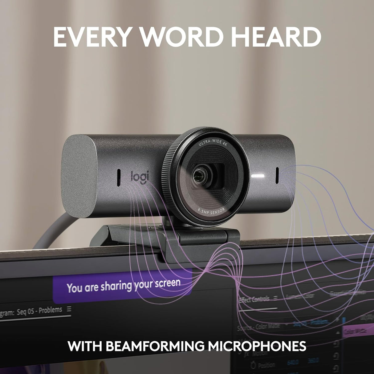 Logitech MX Brio 4K Ultra HD Collaboration and Streaming Webcam