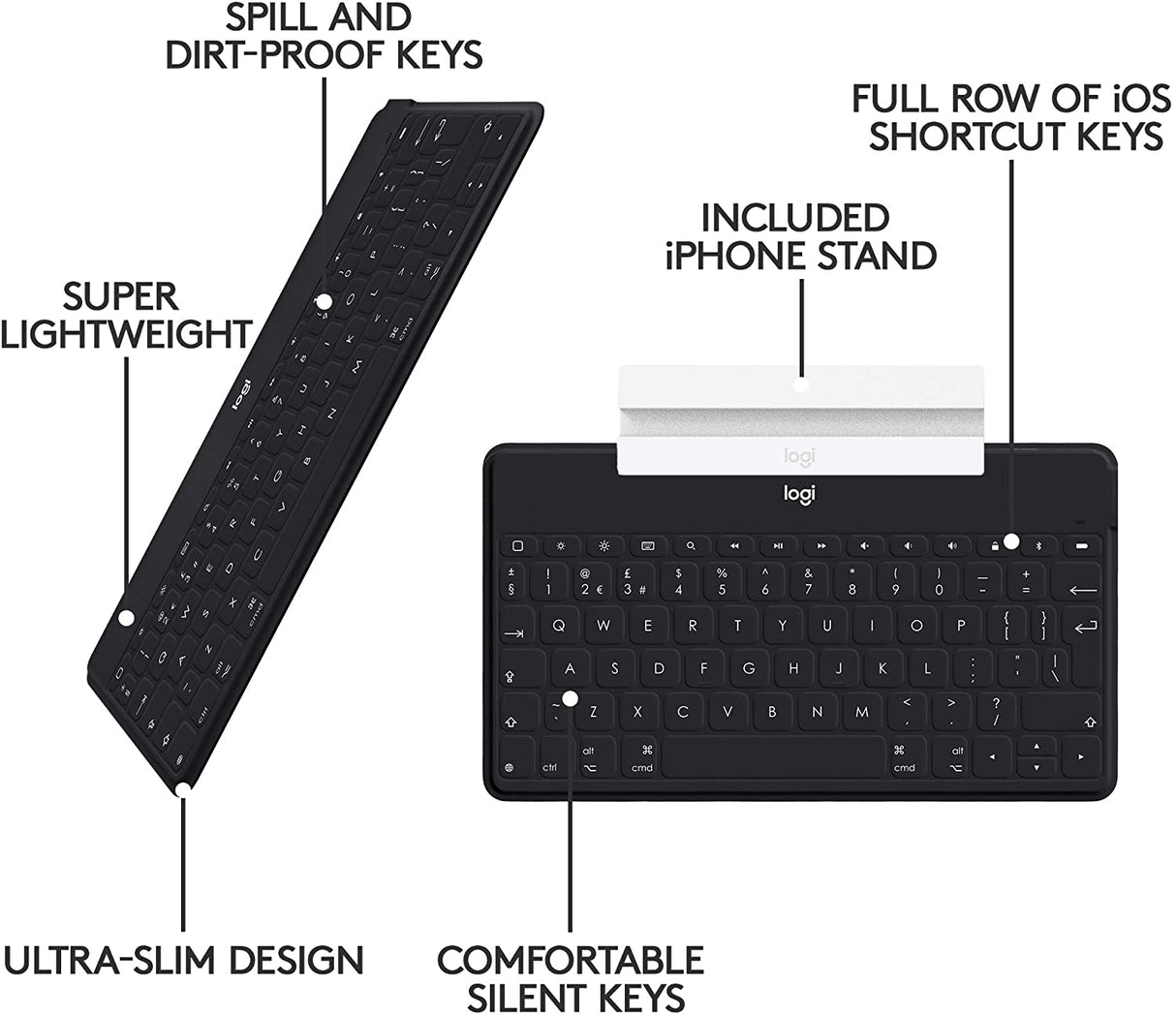 Logitech Keys-to-Go Ultra-Portable Bluetooth Keyboard for iOS