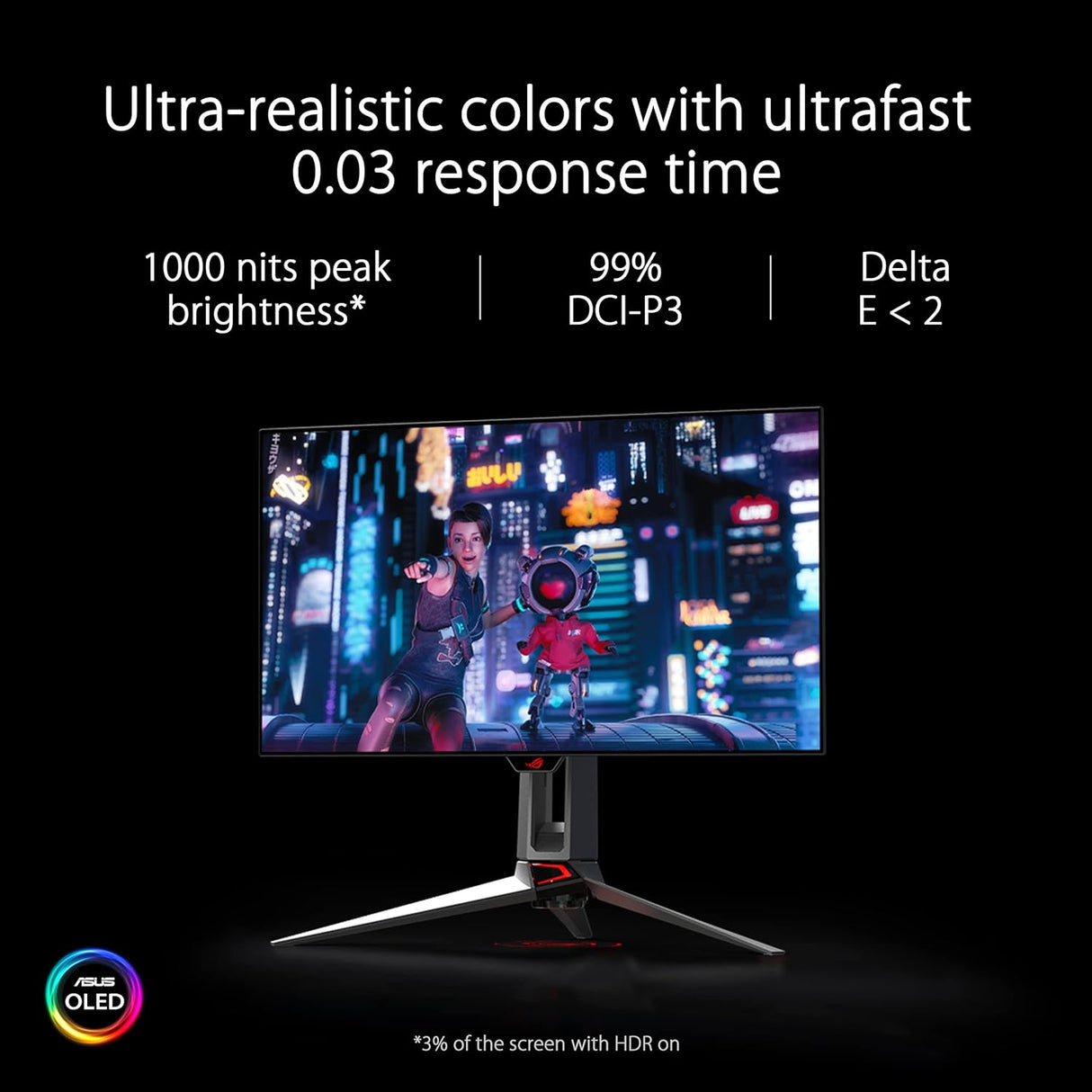 ASUS ROG Swift OLED PG27AQDM 27 Inch Gaming Monitor