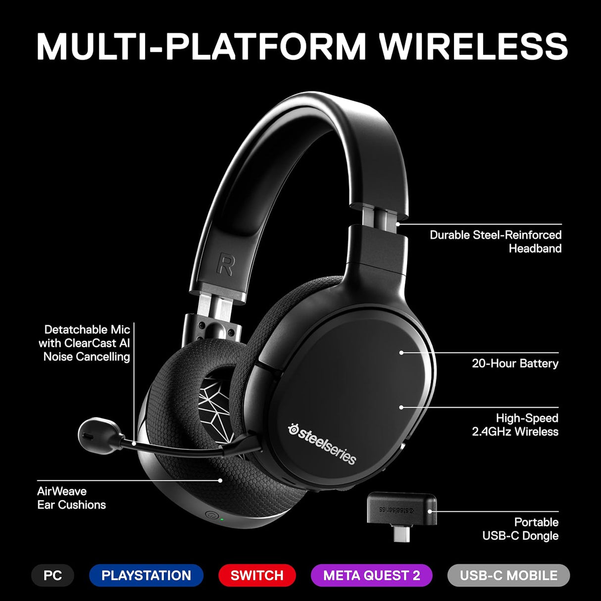 SteelSeries Arctis 1 Wireless Gaming Headset