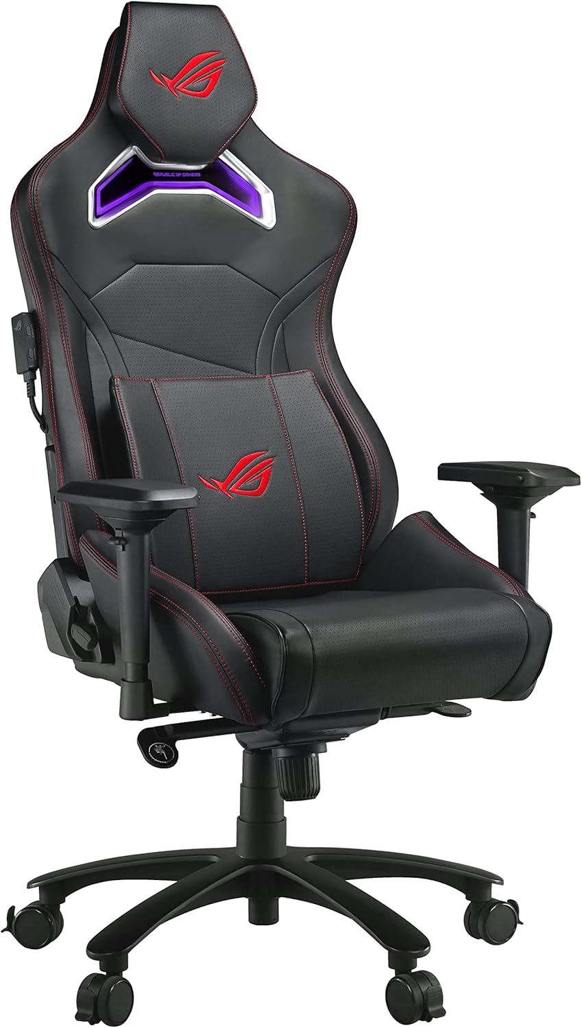 ASUS ROG Chariot RGB Gaming Chair (RGB Lighting, Adjustable Headrest, Memory-foam Lumbar Support, 5D armrests)