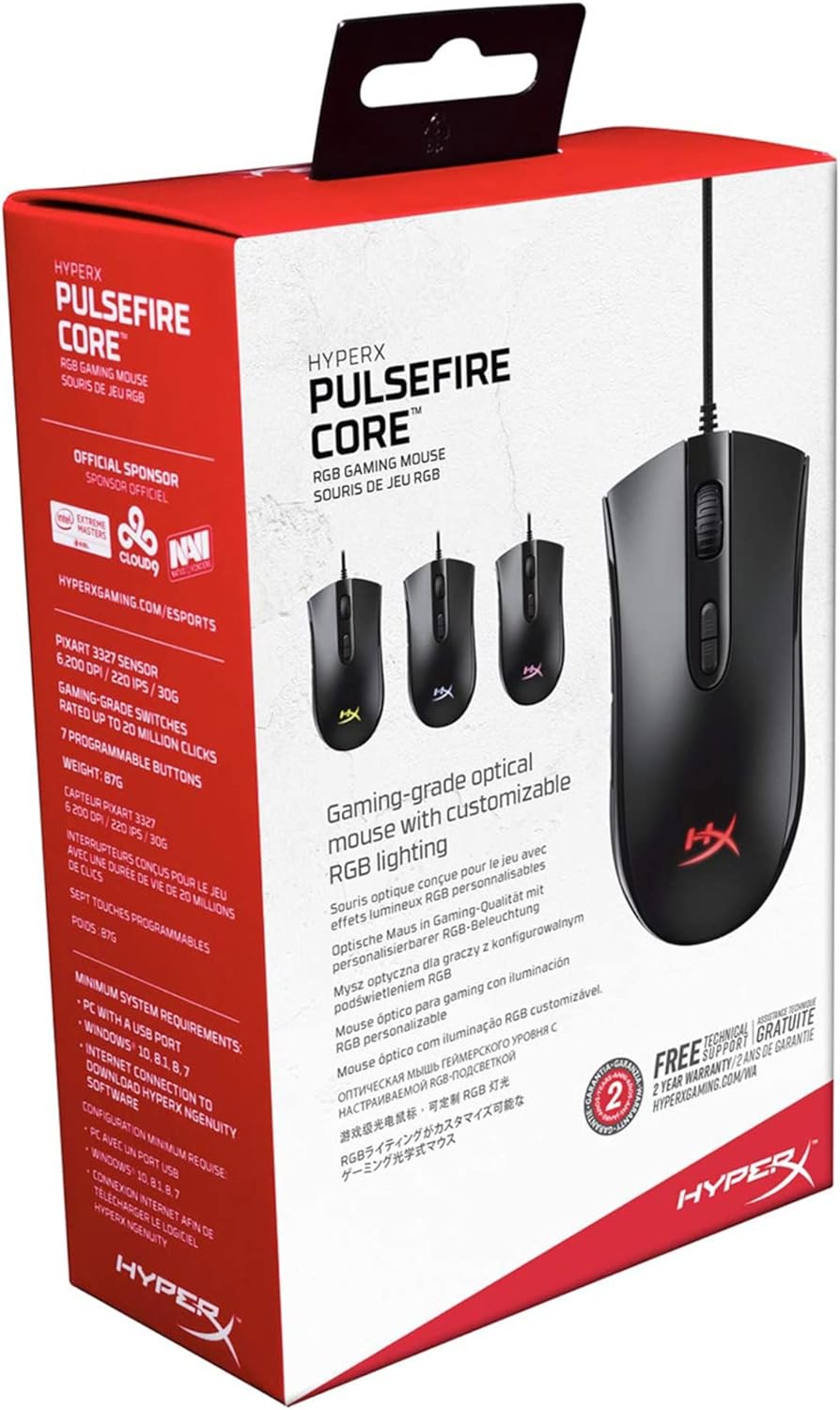 HyperX PulseFire Core RGB Gaming Mouse - Black