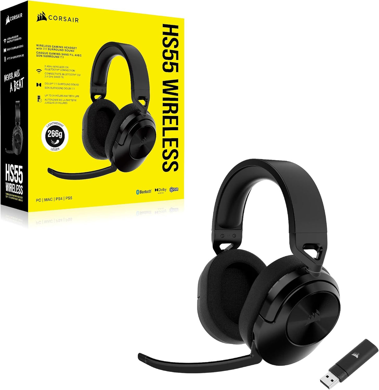 Corsair HS55 Wireless Gaming Headset - Carbon