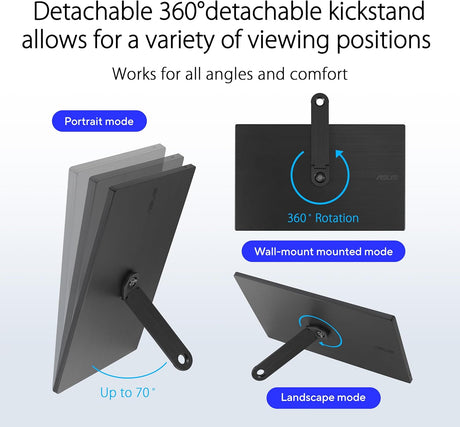 ASUS ZenScreen MB166CR 16 Inch USB Type-C Portable Monitor