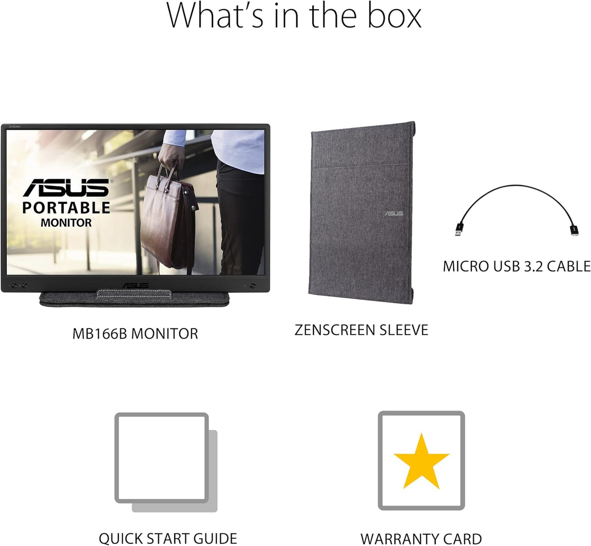 ASUS ZenScreen MB166B 16 Inch Portable Monitor