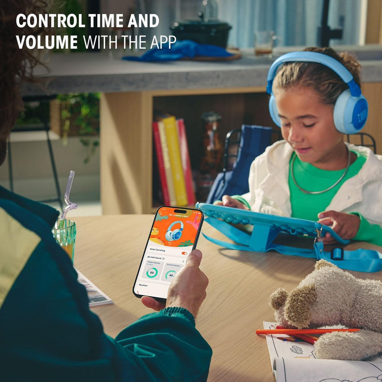 JBL JR 470NC, Kid-Friendly Wireless Over-Ear Bluetooth Headphones with Active Noice Cancelling