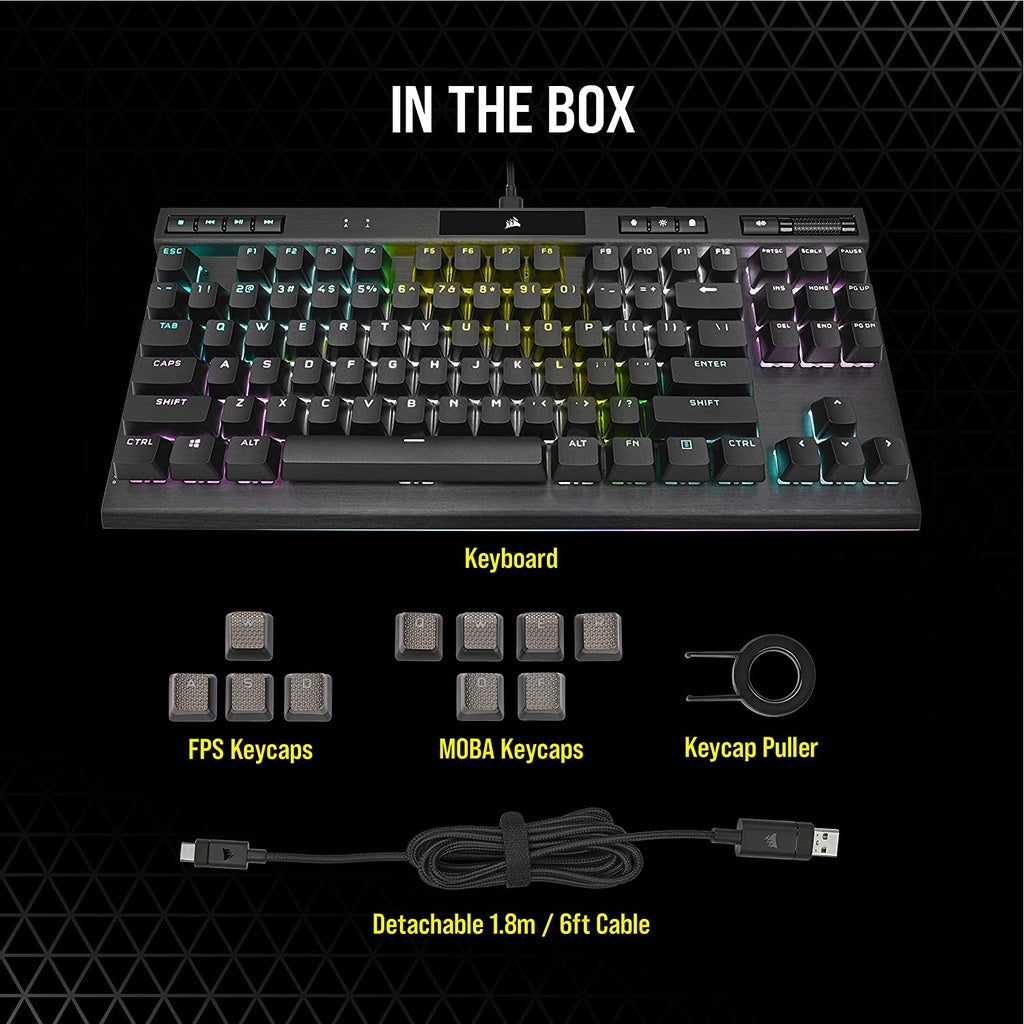 Corsair K70 RGB TKL CHAMPION SERIES Wired Optical-Mechanical Gaming Keyboard