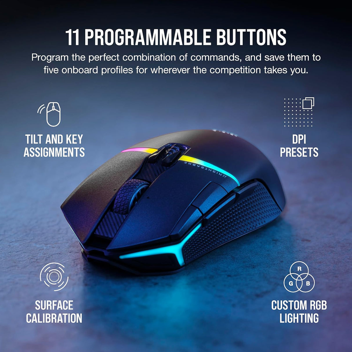 Corsair NIGHTSABRE RGB Wireless Gaming Mouse