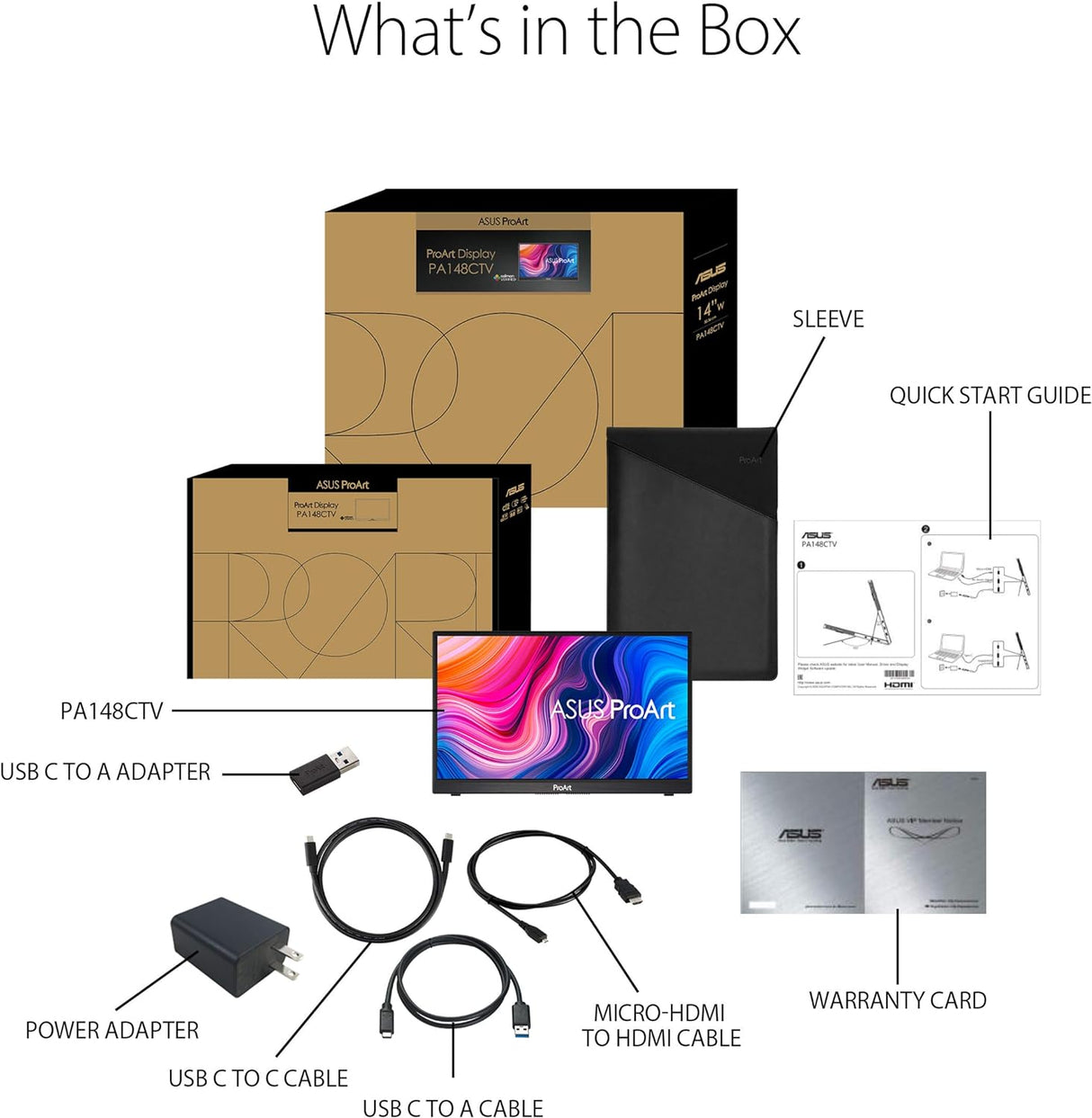 ASUS ProArt Display PA148CTV 14 Inch Portable Monitor