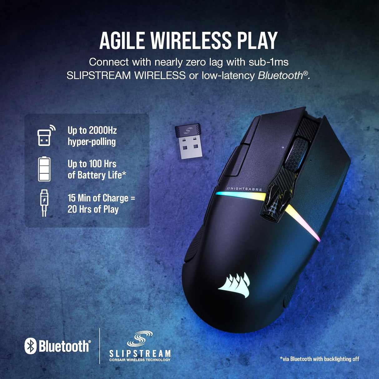 Corsair NIGHTSABRE RGB Wireless Gaming Mouse