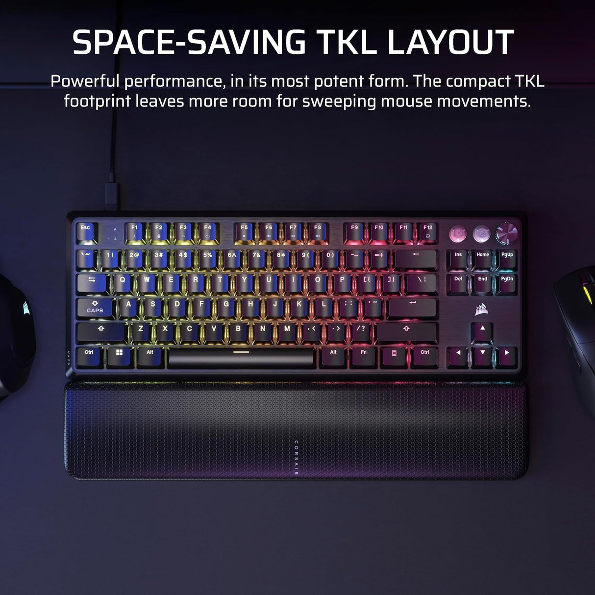 Corsair K70 PRO TKL Hall Effect Programmable Gaming Keyboard with Rapid Trigger