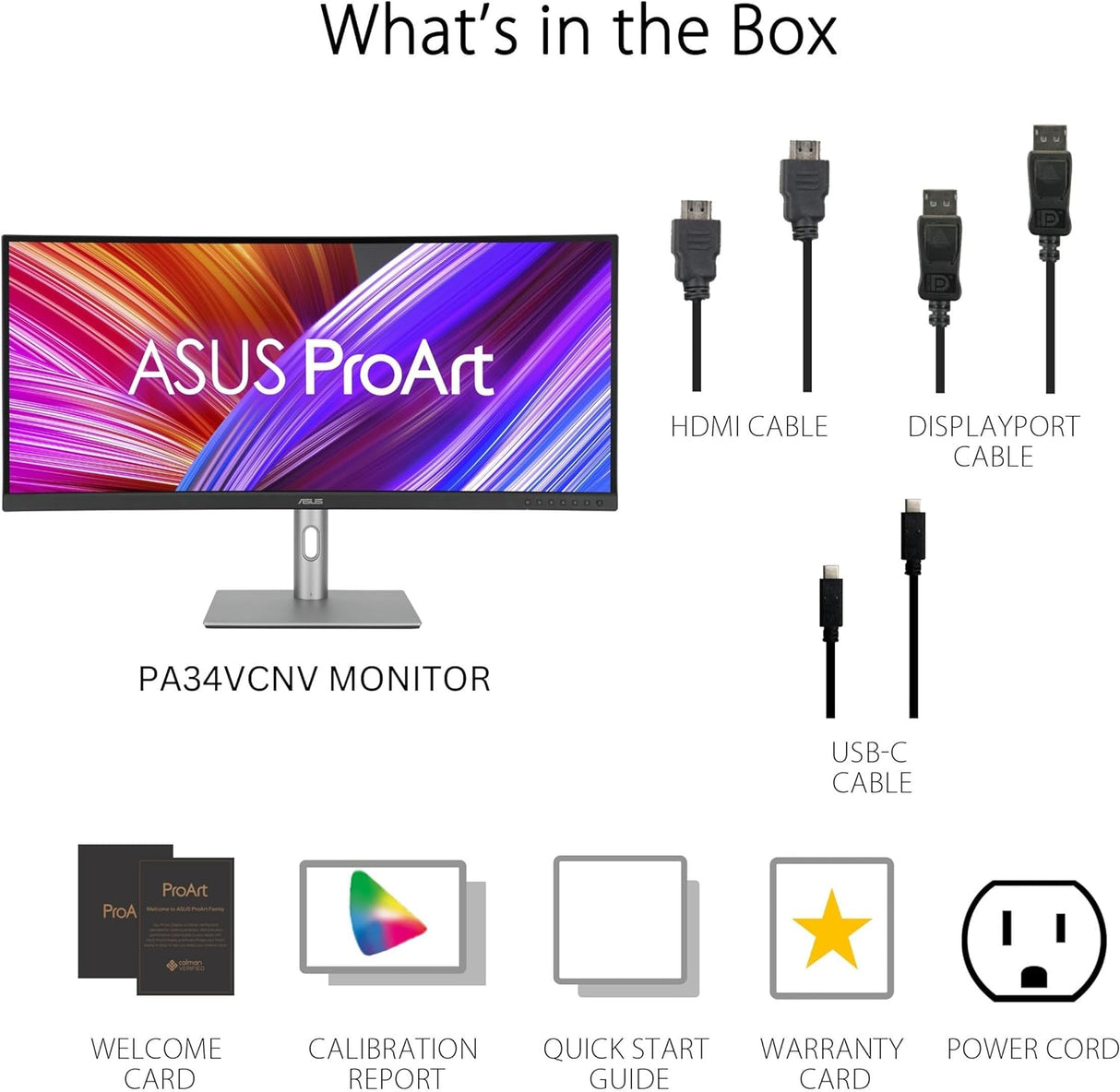 ASUS ProArt Display PA34VCNV 34 Inch Curved Professional Monitor