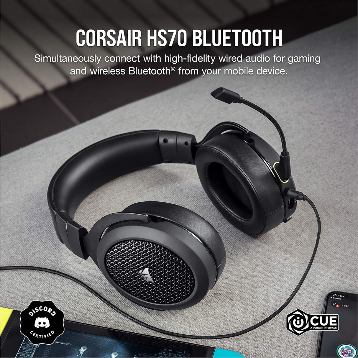 Corsair HS70 Wired Gaming Headset with Bluetooth