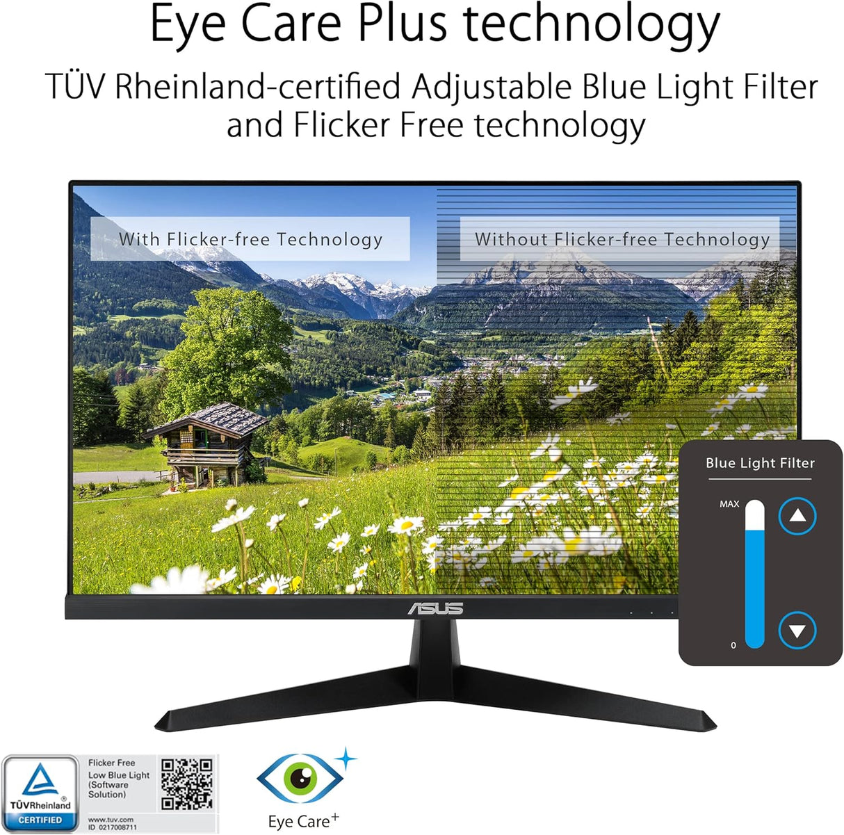 ASUS VY249HF-R 23.8" FHD IPS Eye Care Gaming Monitor