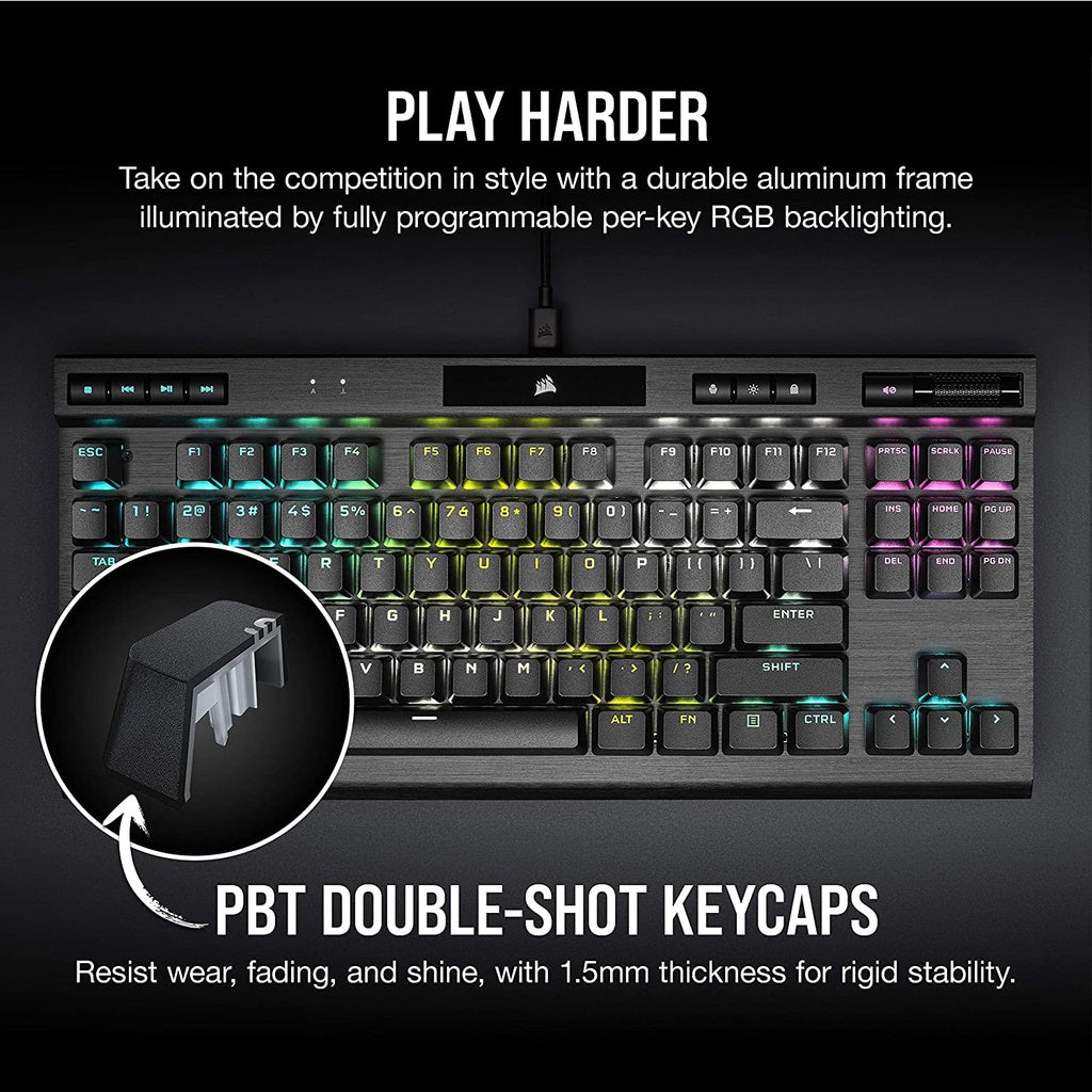 Corsair K70 RGB TKL CHAMPION SERIES Wired Optical-Mechanical Gaming Keyboard