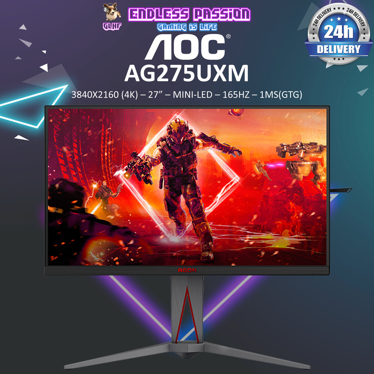 AOC AG275UXM — 27" UHD Fast IPS Premium Gaming Monitor