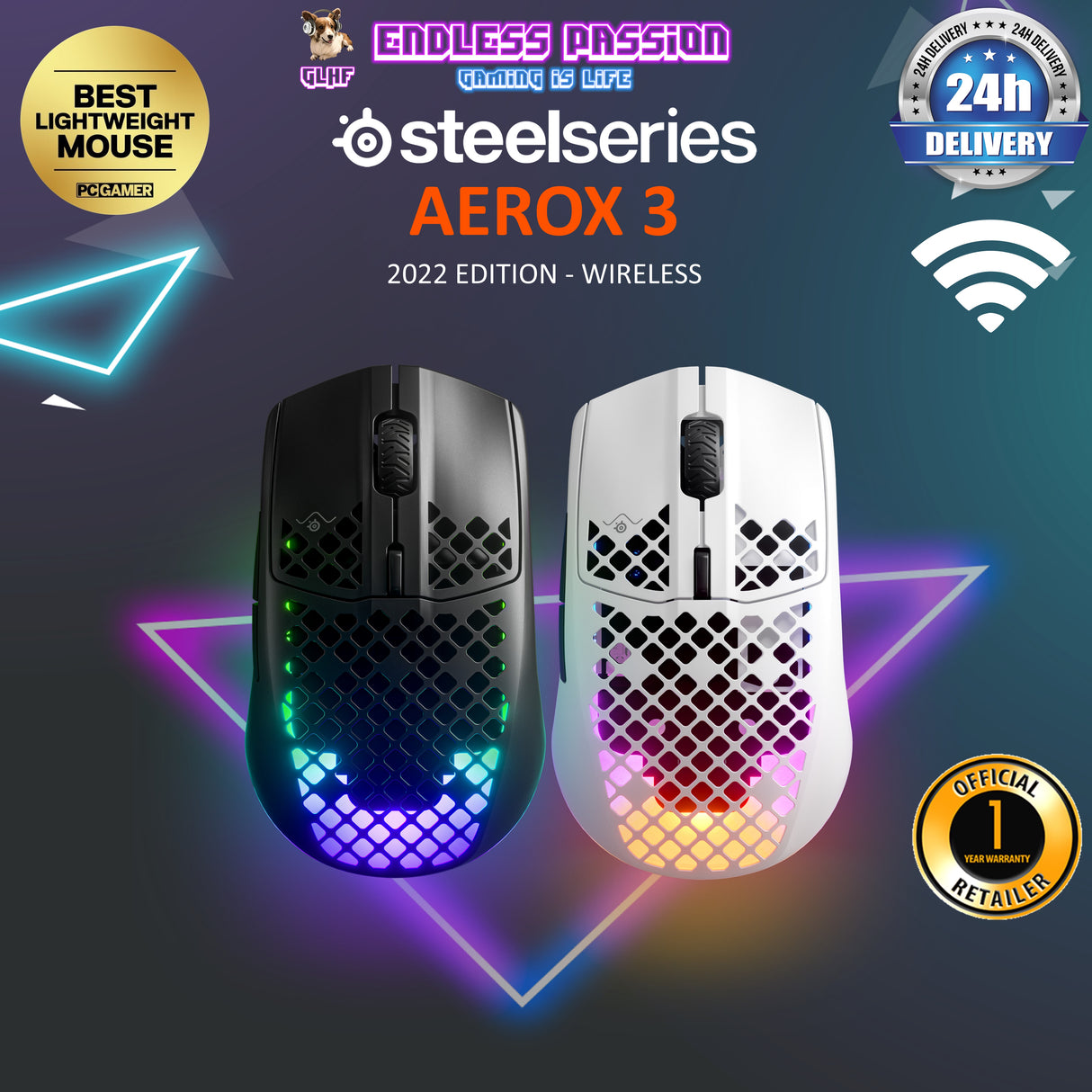 SteelSeries Aerox 3 Wireless Gaming Mouse (2022)