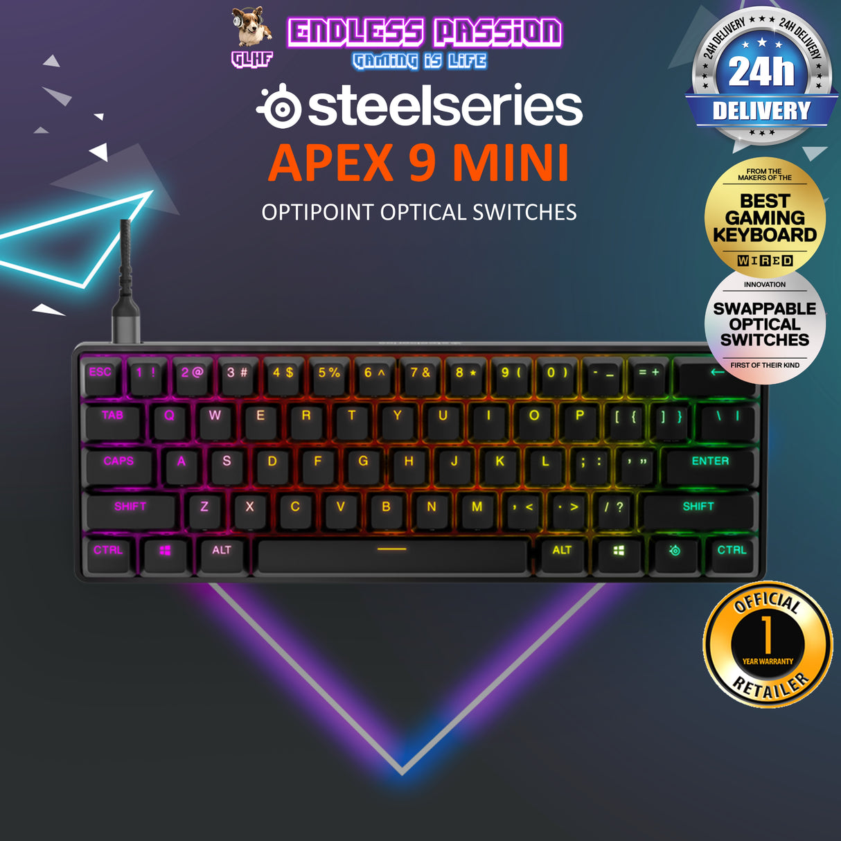 SteelSeries Apex 9 Mini Wired Gaming Keyboard