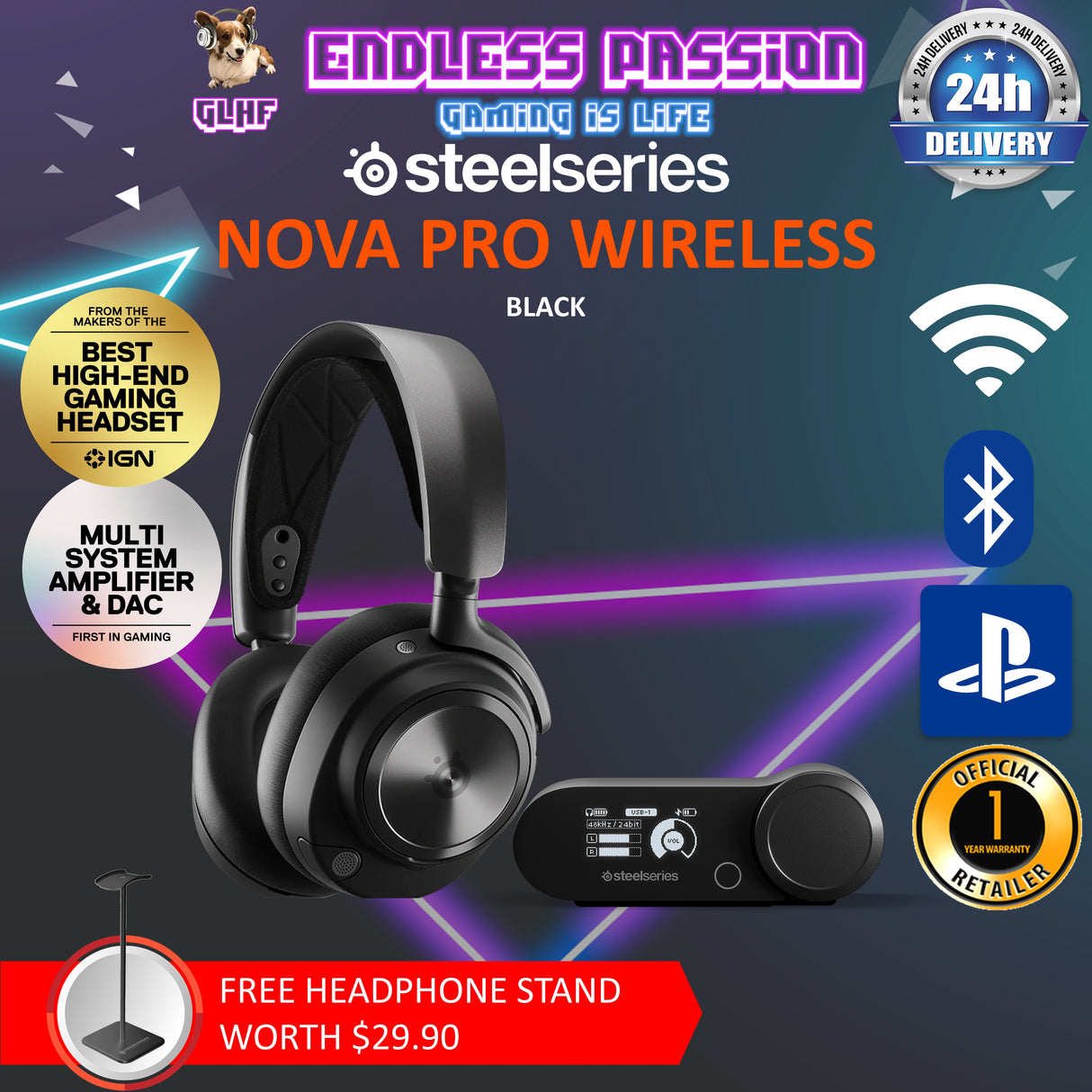 SteelSeries Arctis Nova Pro Wireless for PC Gaming Headset