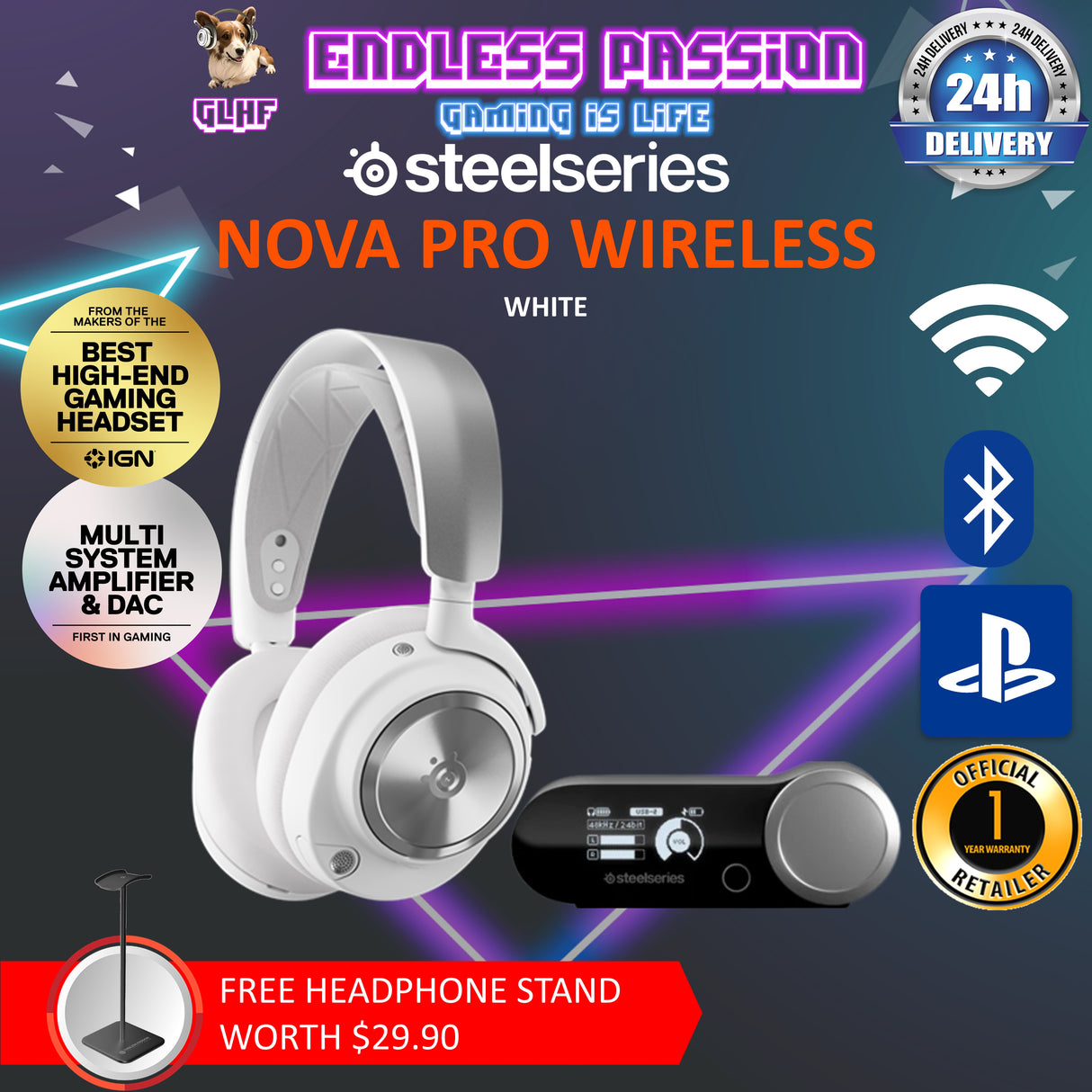 SteelSeries Arctis Nova Pro Wireless for PC Gaming Headset