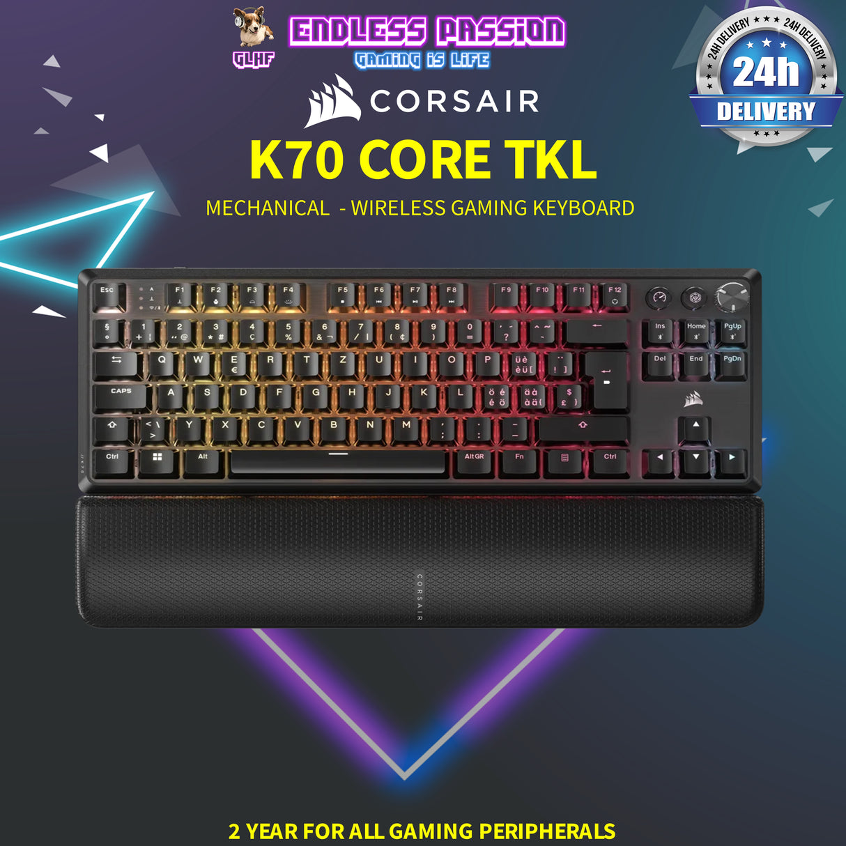 Corsair K70 Core TKL Wireless Mechanical Gaming Keyboard