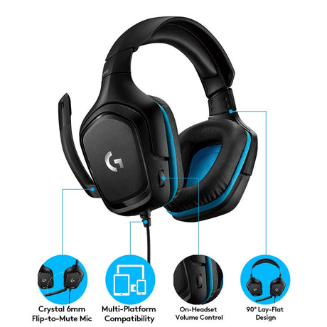 Logitech G431 7.1 Surround Sound Wired Gaming Headset