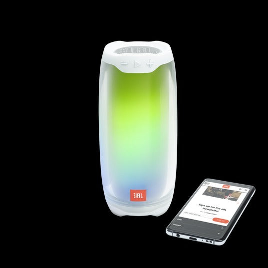 JBL Pulse 4 - Waterproof Portable Bluetooth Speaker with Light Show - White