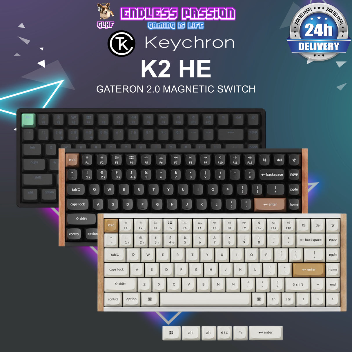 Keychron K2 HE Wireless Magnetic Switch Custom Keyboard