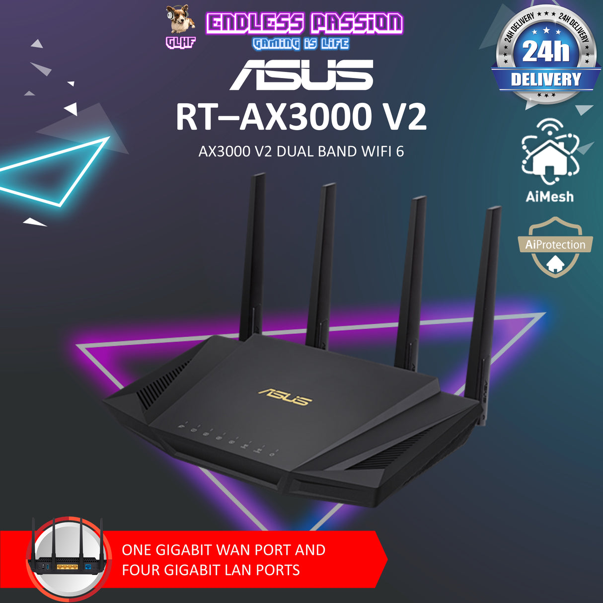 ASUS RT-AX3000 V2 Dual Band WiFi 6 Router