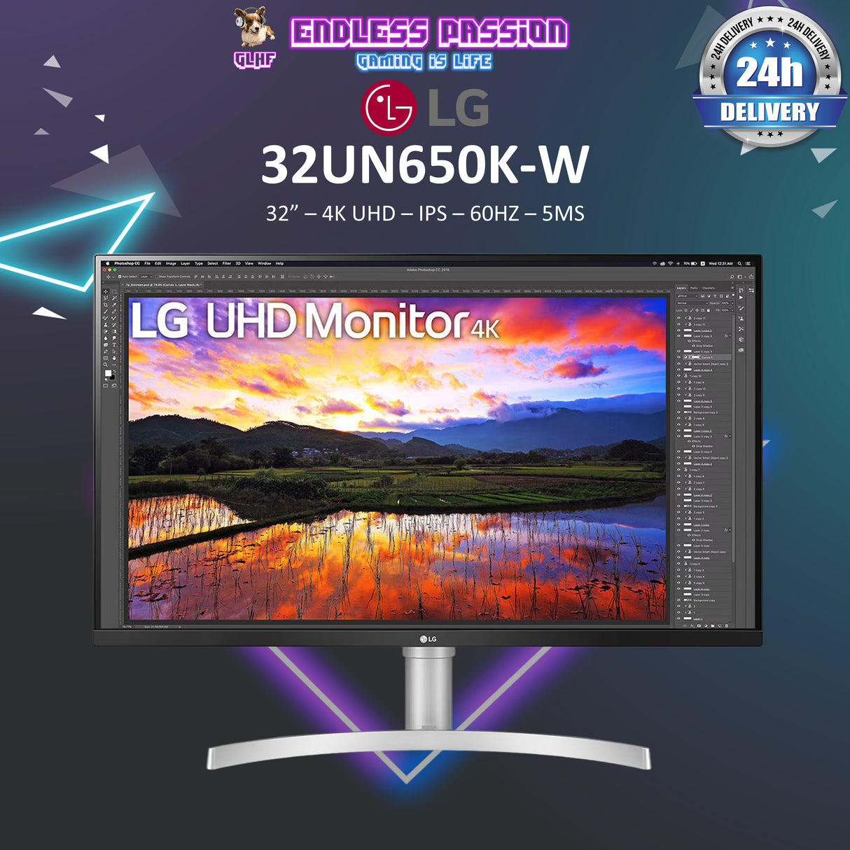 LG 32UN650K-W 32 Inch UHD IPS Productivity Monitor