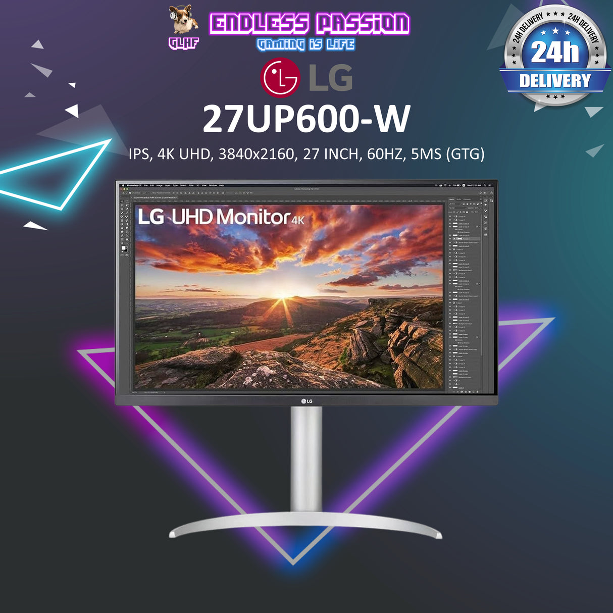 LG 27UP600-W - 27 Inch UHD IPS Productivity Monitor