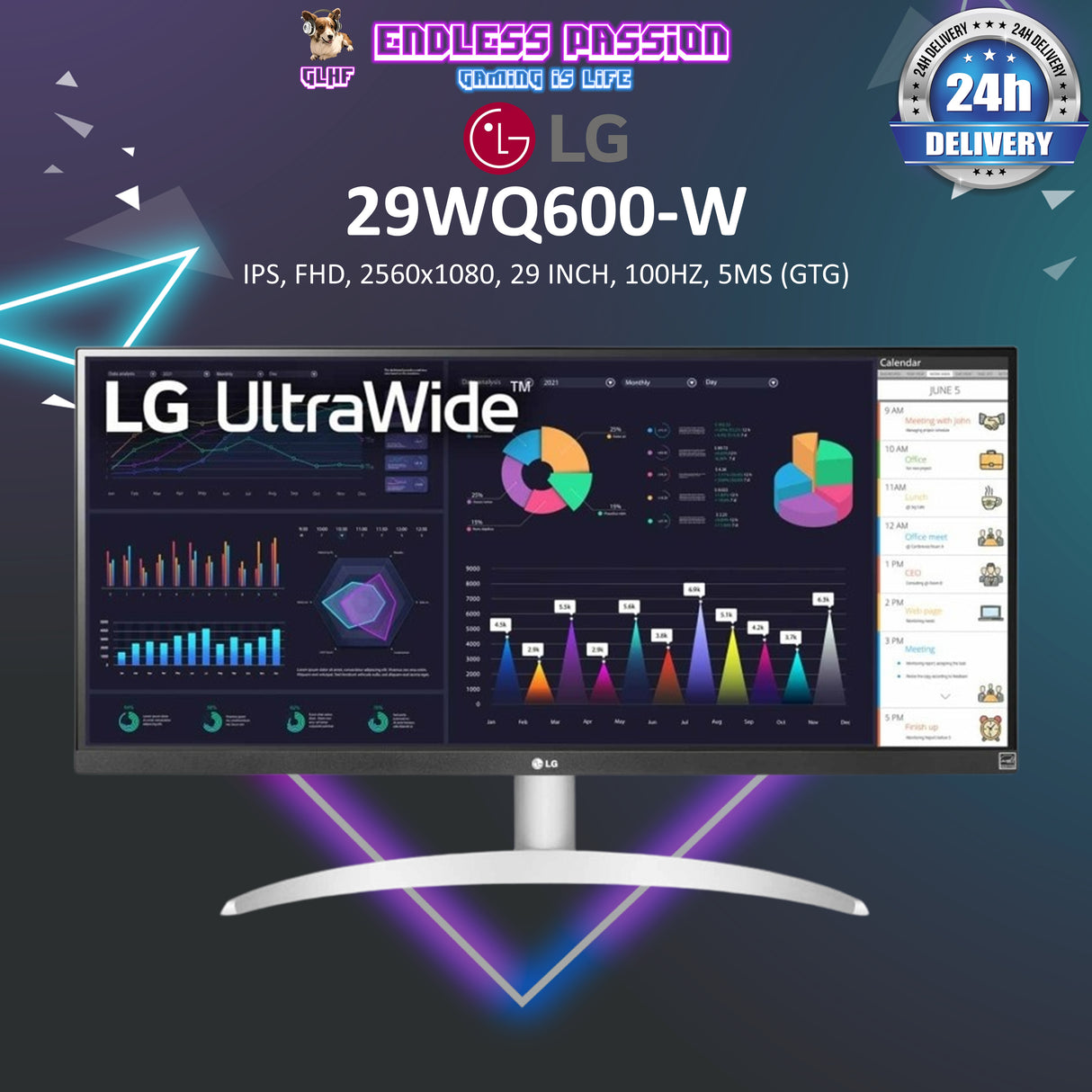 LG 29WQ600-W - 29 Inch FHD IPS Productivity Monitor