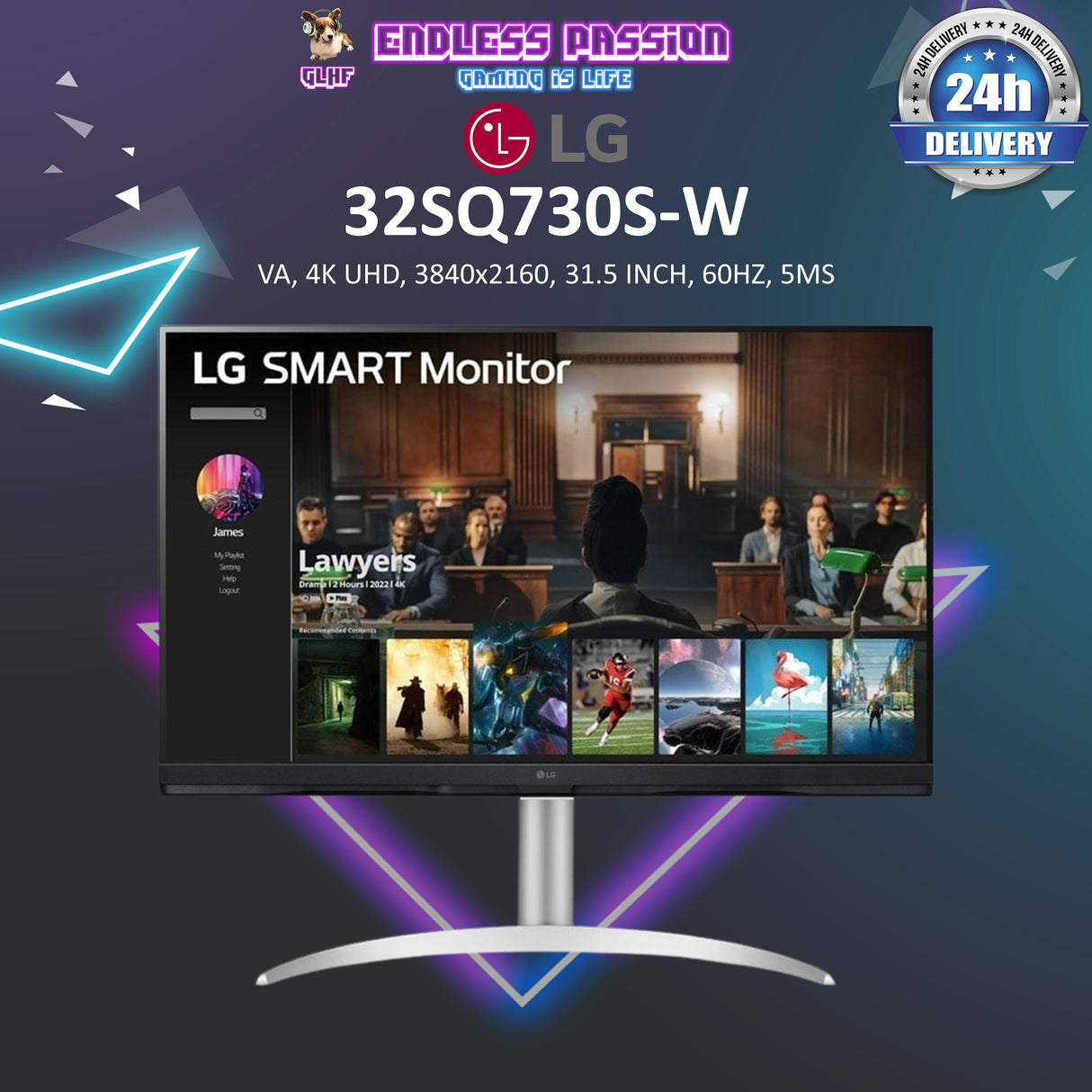 LG 32SQ730S-W - 32 Inch UHD VA Productivity Monitor