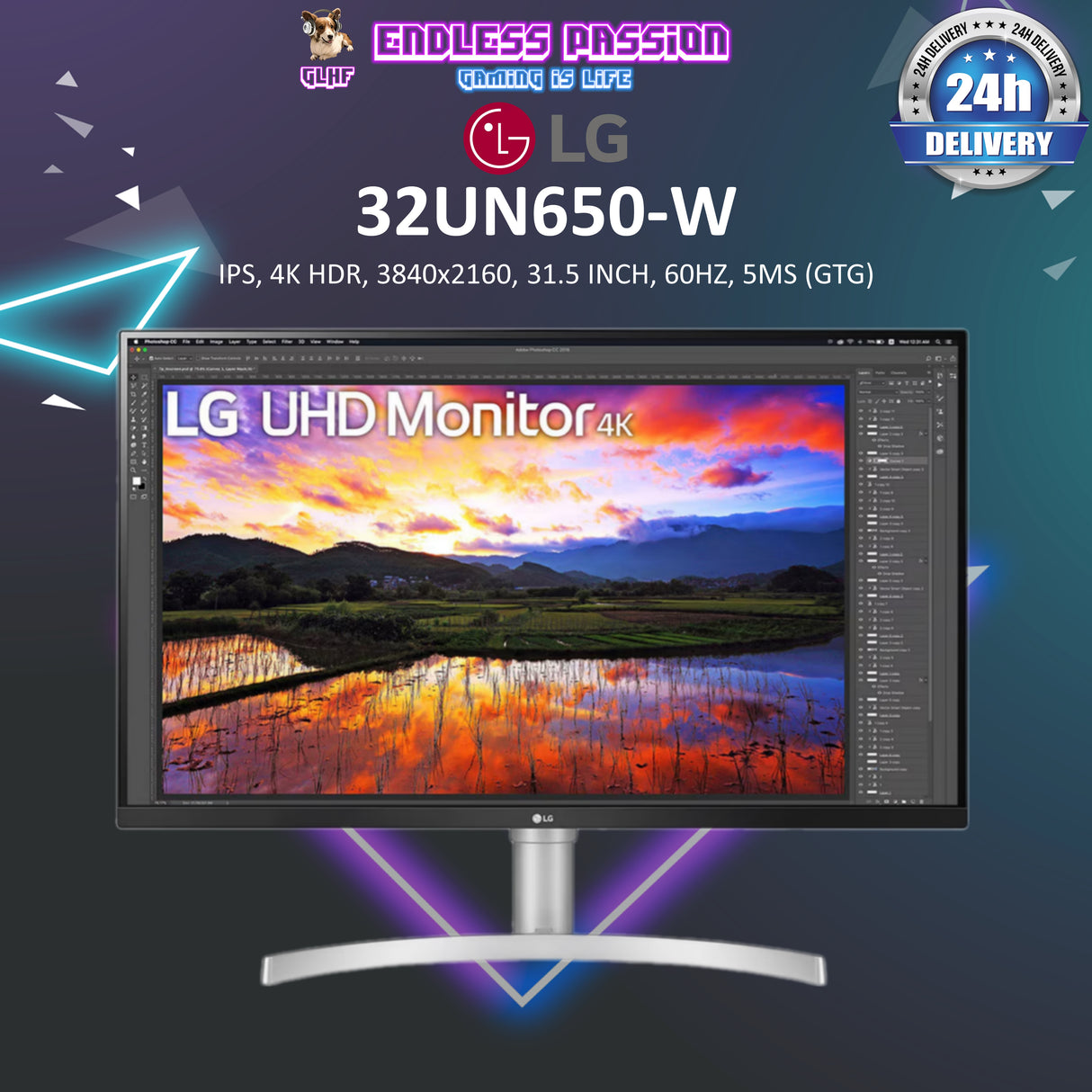 LG 32UN650-W 32 Inch UHD IPS Productivity Monitor