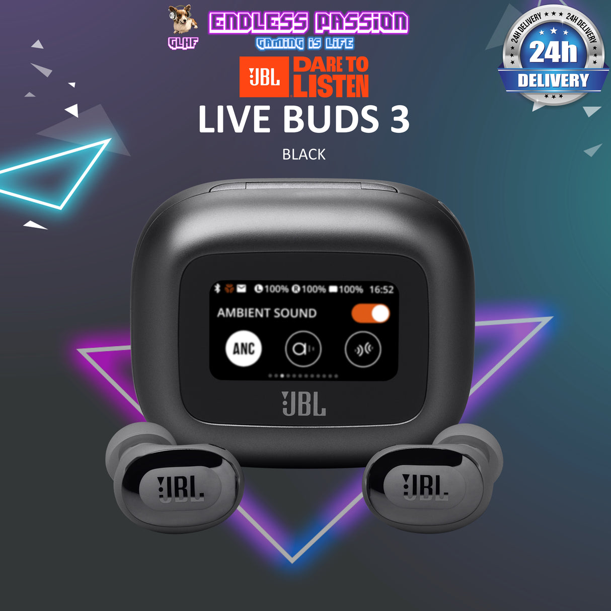 JBL Live Buds 3 True wireless Noise Cancelling Bud-Type Earbuds with Smart Charging Case