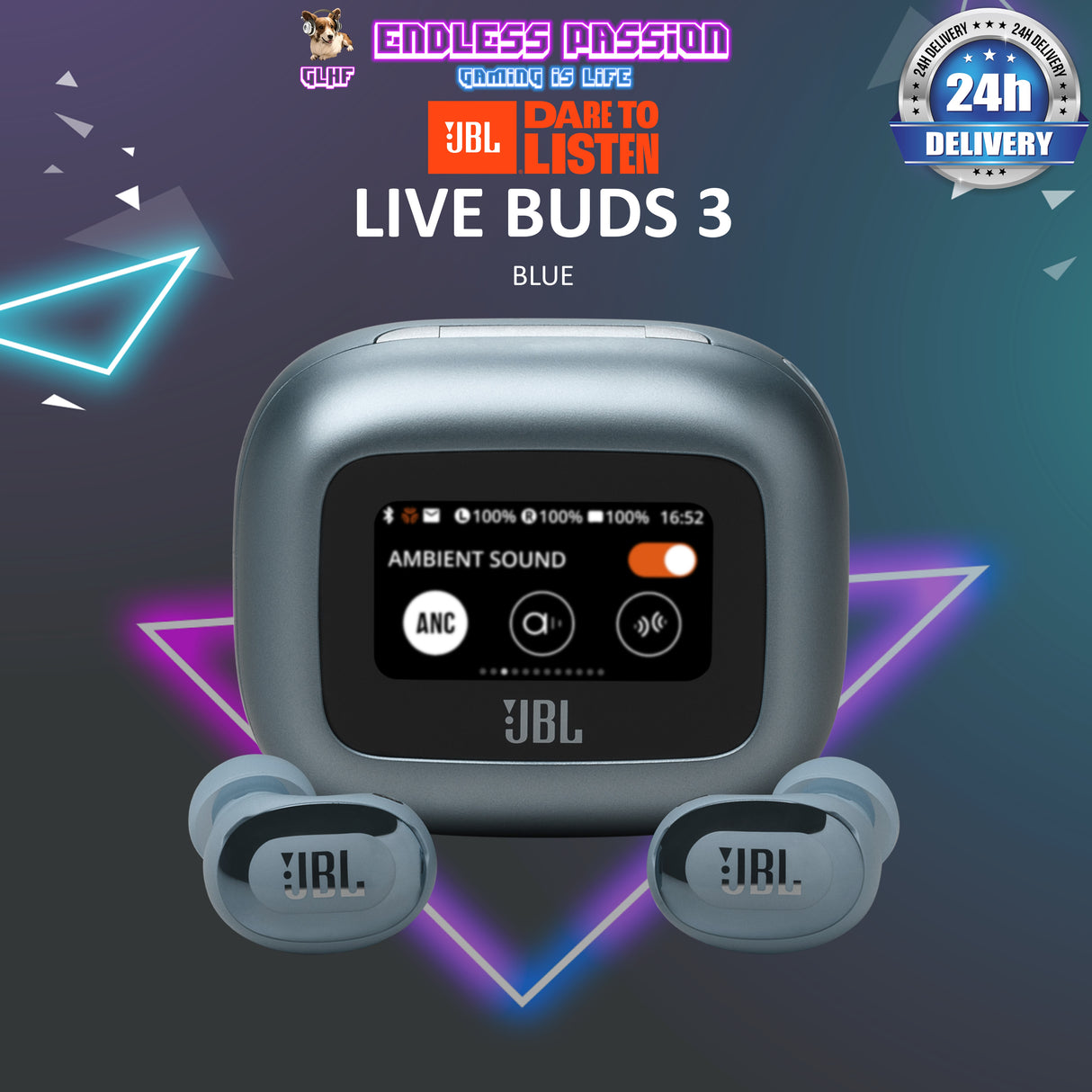 JBL Live Buds 3 True wireless Noise Cancelling Bud-Type Earbuds with Smart Charging Case