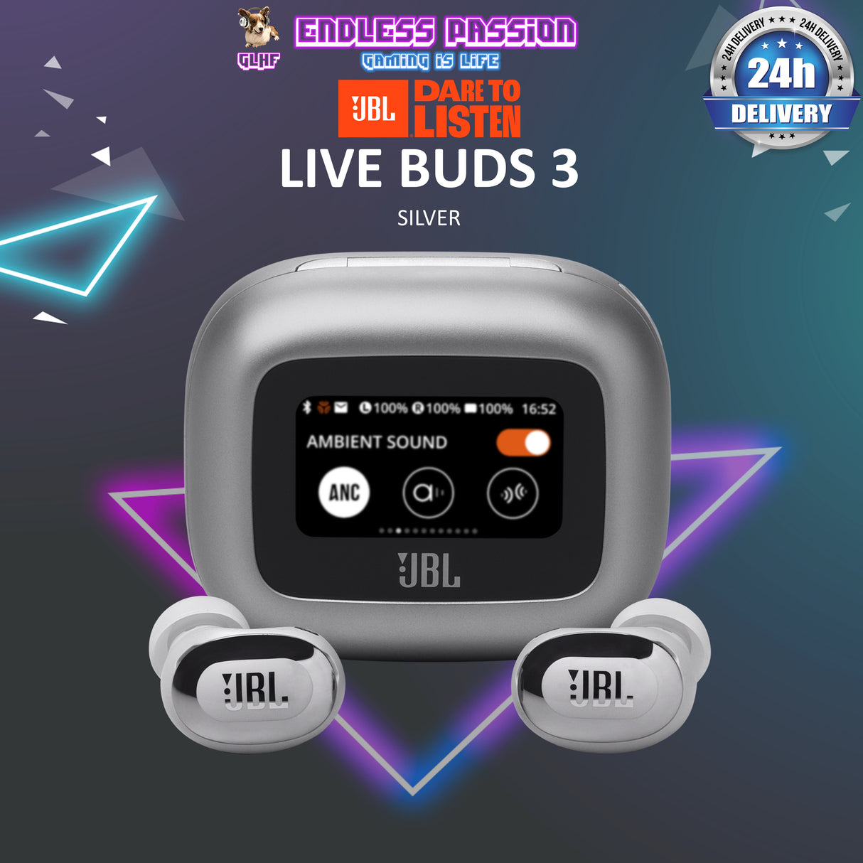 JBL Live Buds 3 True wireless Noise Cancelling Bud-Type Earbuds with Smart Charging Case