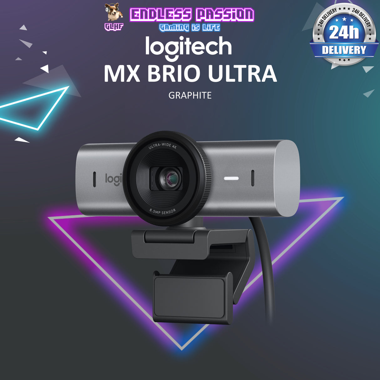 Logitech MX Brio 4K Ultra HD Collaboration and Streaming Webcam