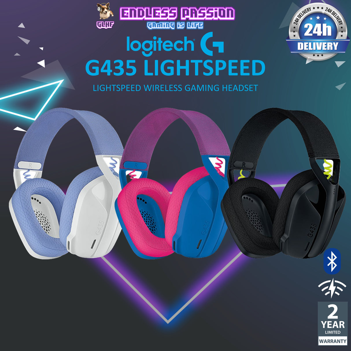 Logitech G435 LIGHTSPEED Wireless Gaming Headset