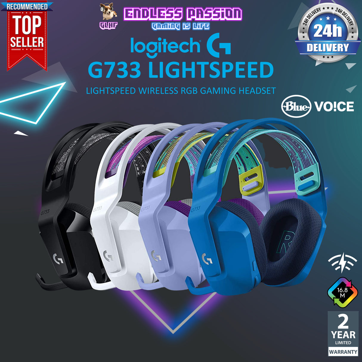 Logitech G733 Lightspeed Wireless Gaming Headset