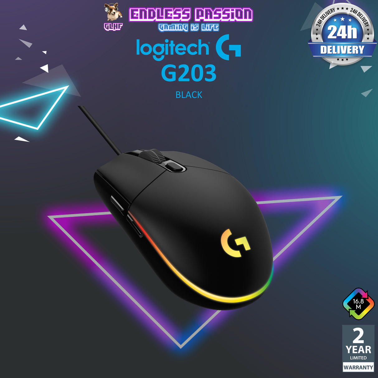 Logitech G203 LIGHTSYNC Wired Gaming Mouse