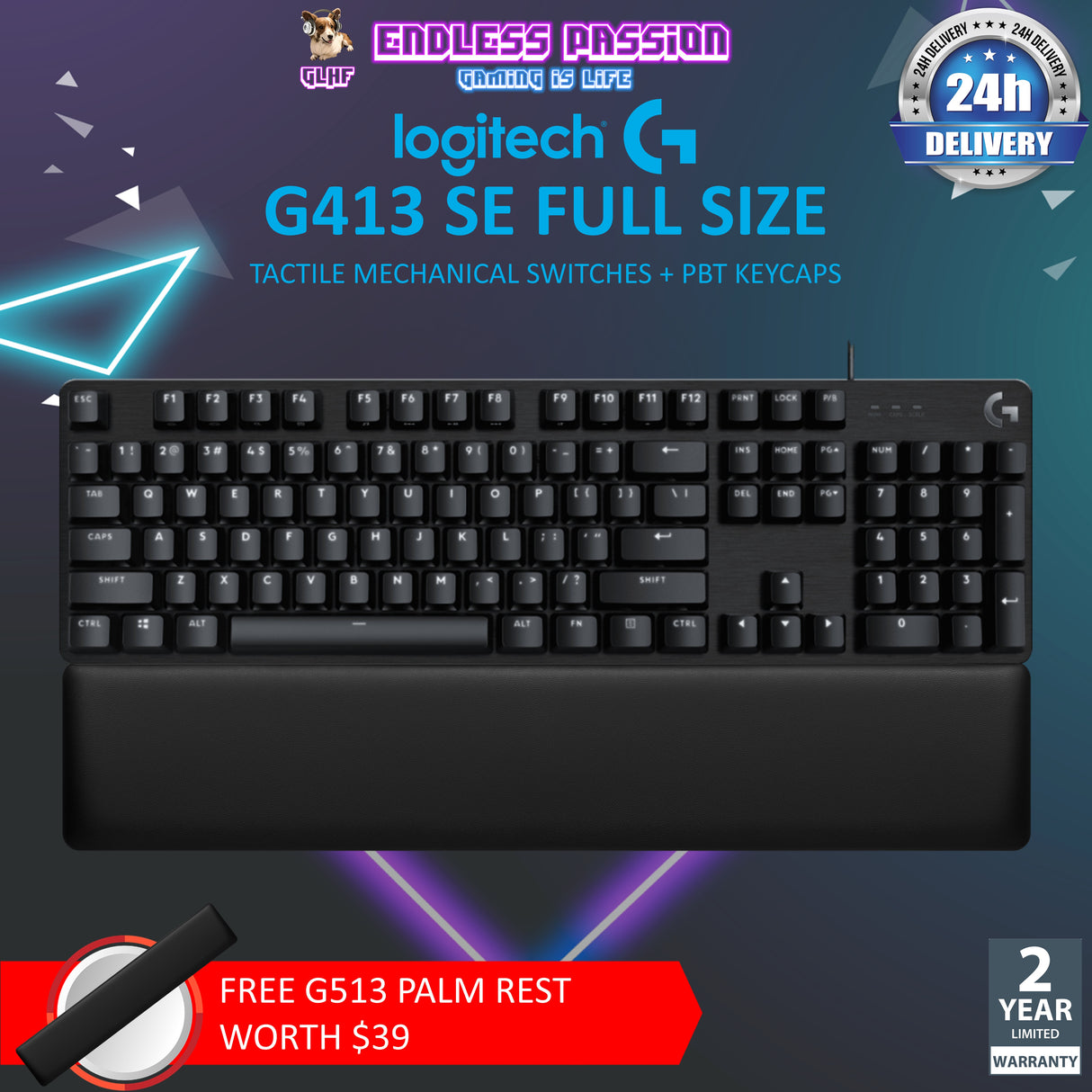 Logitech G413 SE Full-Size Wired Mechanical Gaming Keyboard