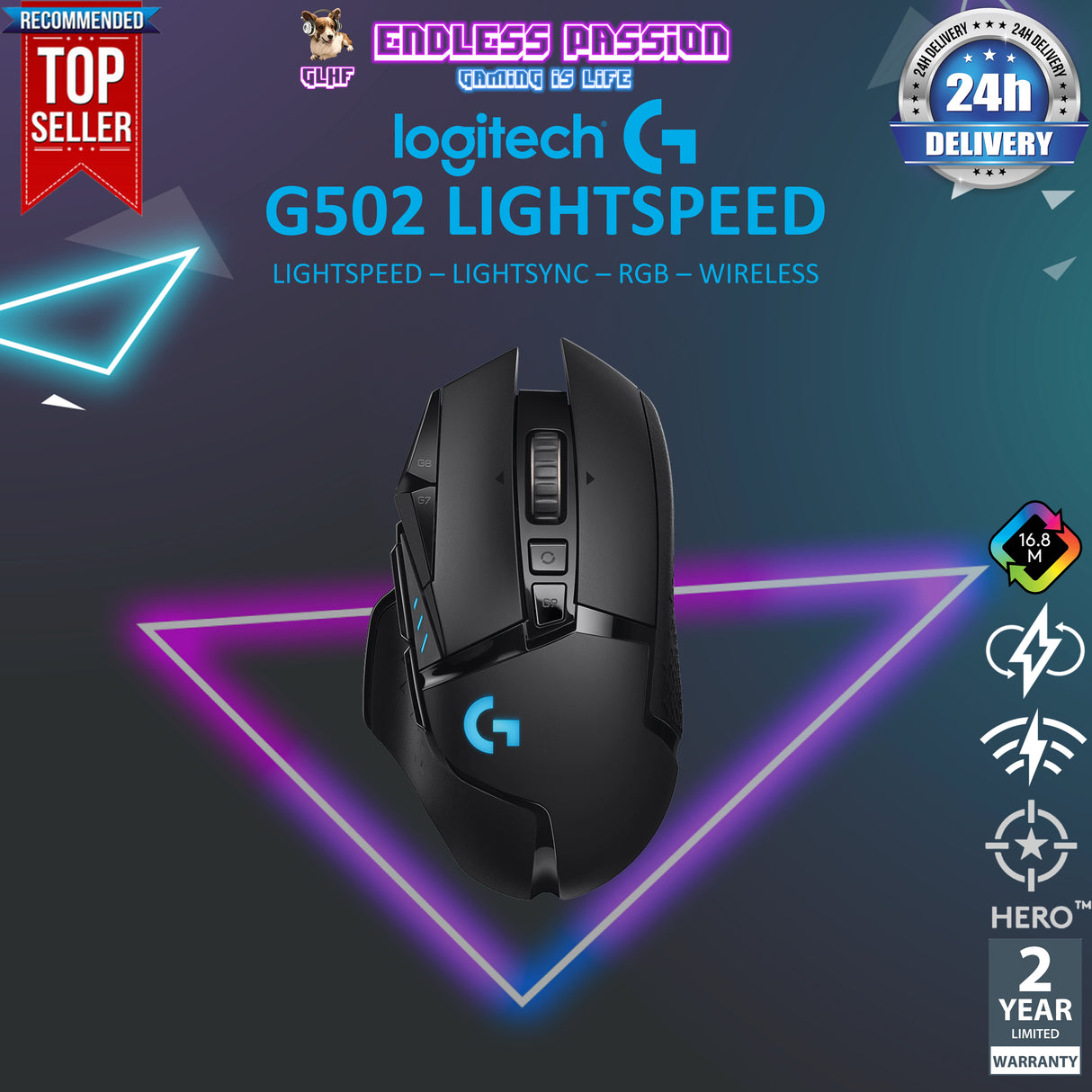 Logitech G502 Lightspeed Wireless Gaming Mouse