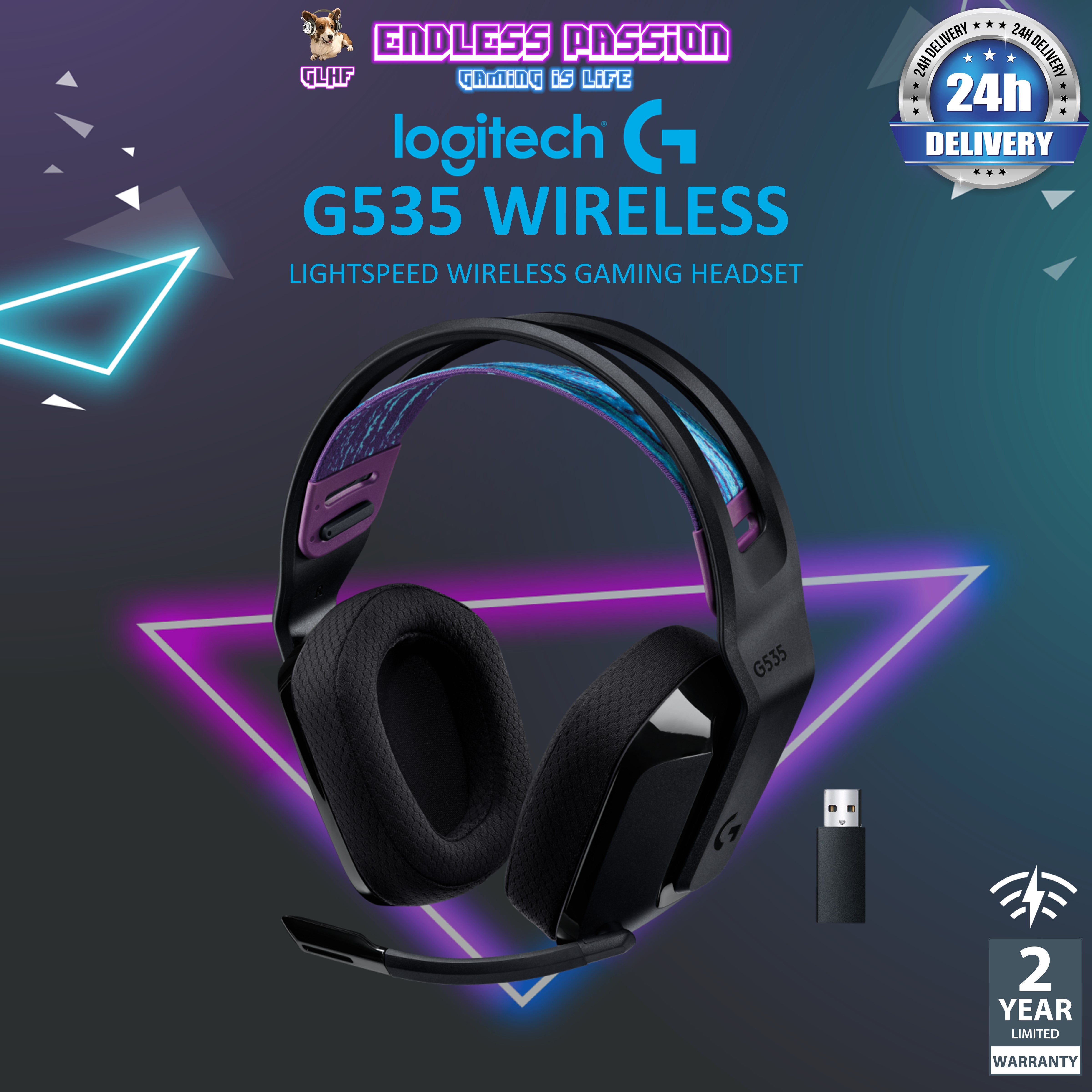 Logitech G535 Wireless hotsell Gaming Headset Headphones