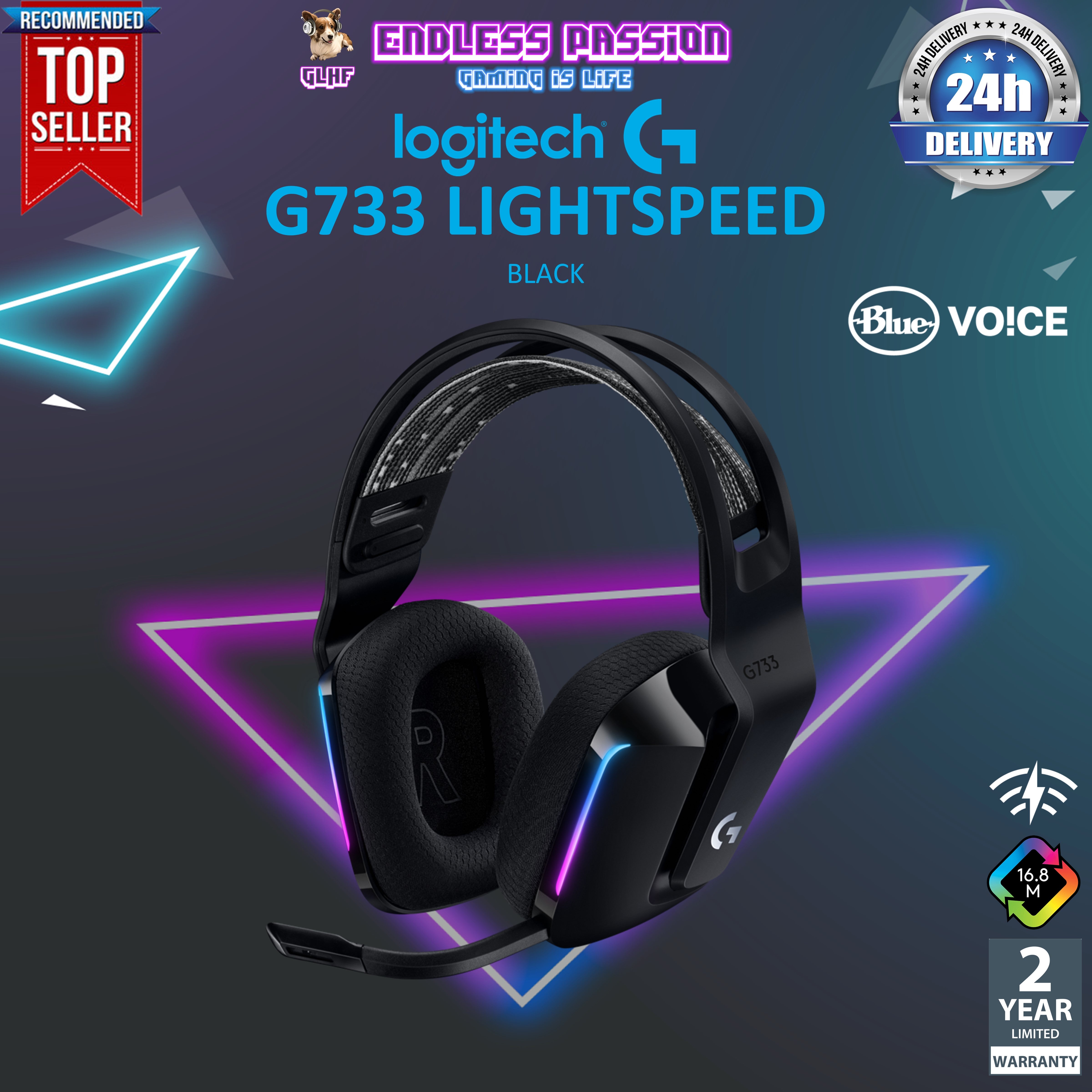 Logitech G733 Lightspeed store Wireless RGB Gaming Headset - Black