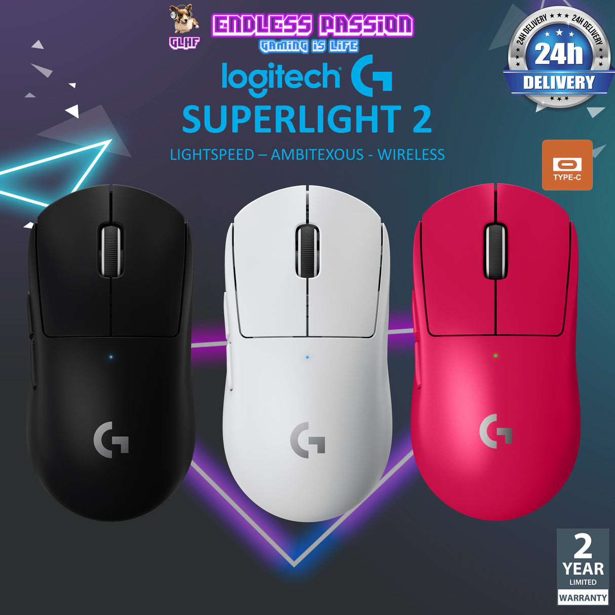 Logitech G PRO X SUPERLIGHT 2 LIGHTSPEED Wireless Gaming Mouse